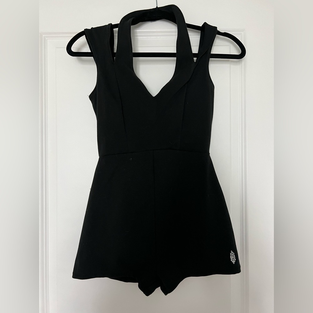 Free People Movement Black Halter Onsie